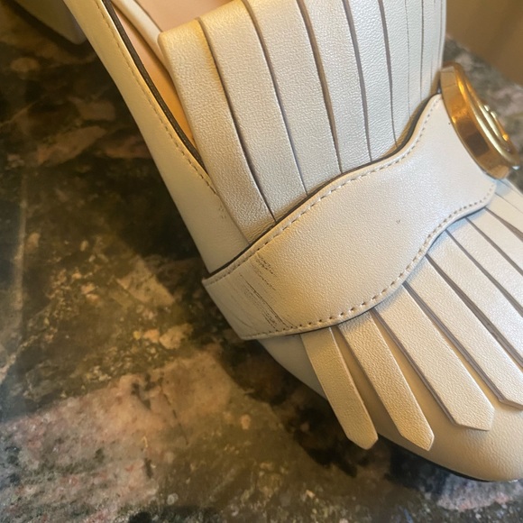 Leather mid-heel pump ivory 7.5 - Picture 2 of 9